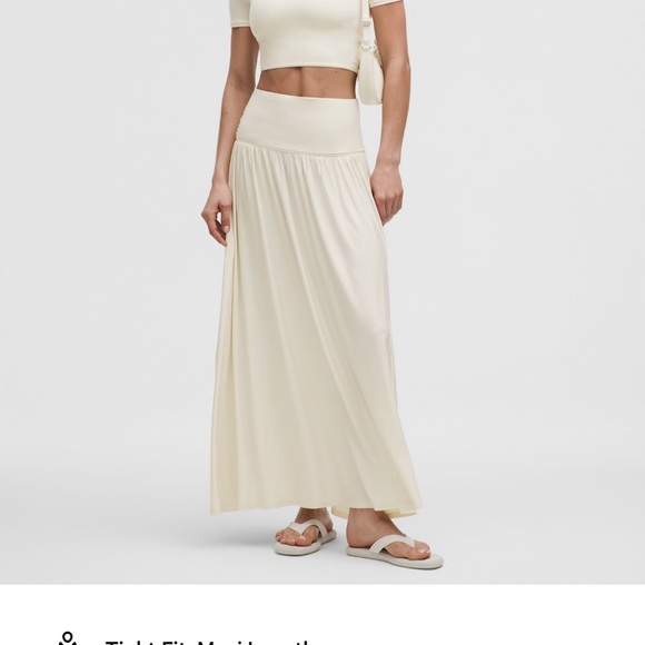 LULULEMON 2-1 Maxi Skirt Dress Light Ivory Large EUC / Worn 2x No Flaws - Picture 7 of 13